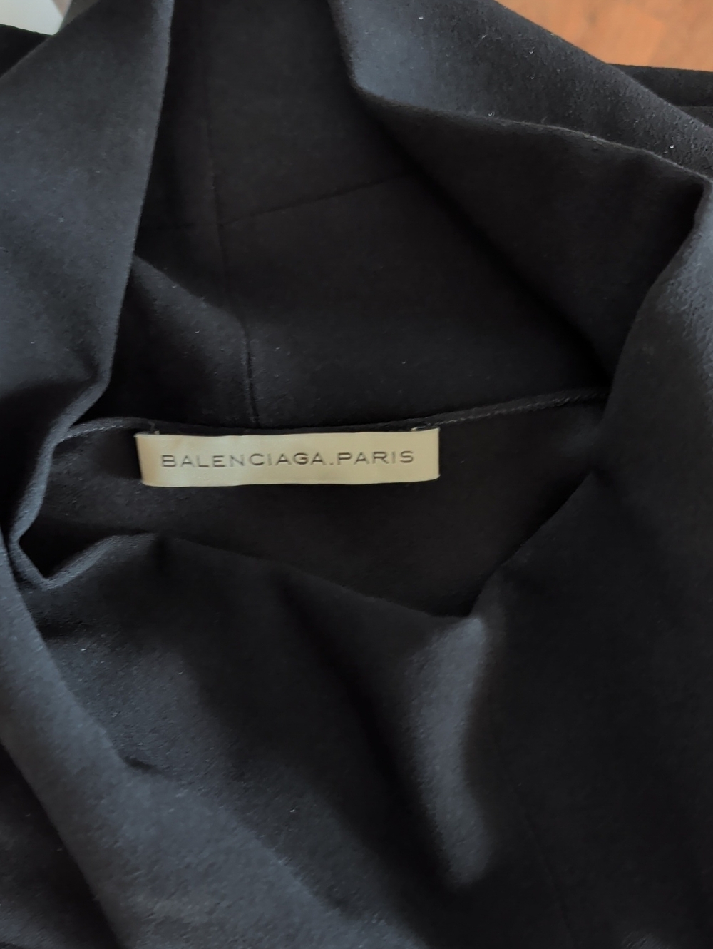 Black Sleeveless Cocktail Dress with Cream Waistband~ Balenciaga